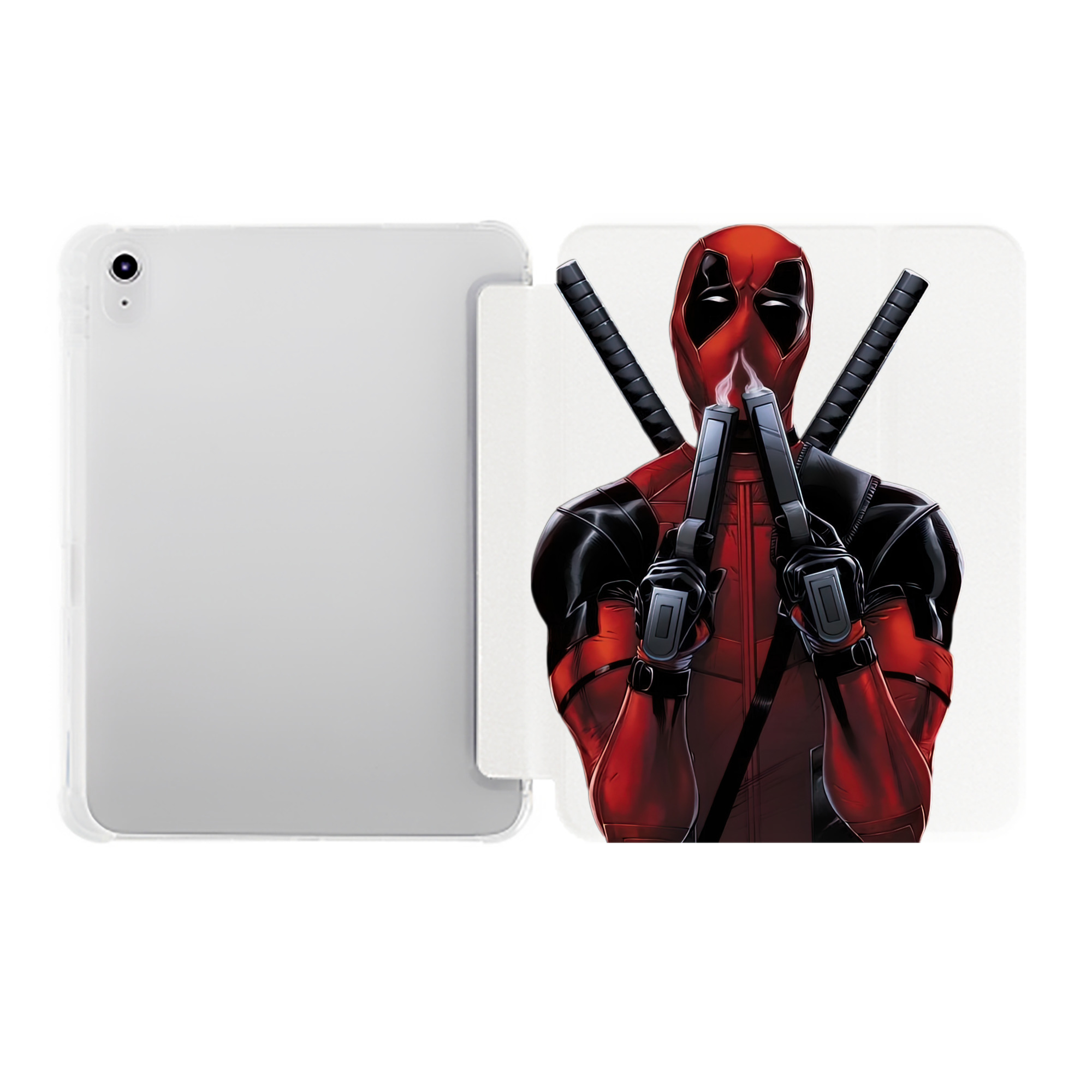 （画像用） Deadpool デッドプール IPad ケース ペン収納付き 三つ折りスタンド PUレザー×シリコン 対応機種9.5/10.5/10.9インチ